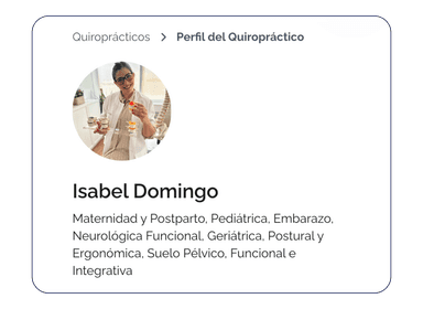 Perfil de Isabel Domingo en Quiropráctica.com